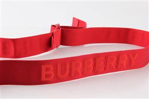 BURBERRY Red Heritage Stripe Double D ring Belt Acceptable Buya